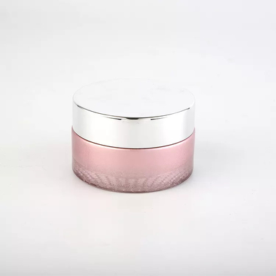 플라스틱 덮개 유리 크림 병 곧은 라운드 매트 분홍색 50g 화장용 병