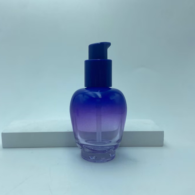 유리 로션 병 30ml 파란색 기울기 세럼 병 펌프 오일 병 펌프 병 화장품 병 OEM