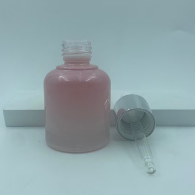 2025 재사용 가능한 분홍색 유리병 오일 드롭퍼 병 은색 목걸이 고급 도매 30ml