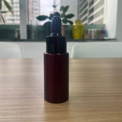 15ml 다크 레드 에센셜 오일 병 유리 드로퍼 병 세럼 오일용 화장품 포장 맞춤형 로고 및 페인팅 OEM