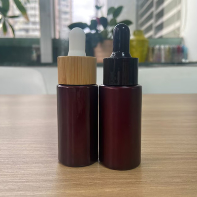 15ml 다크 레드 에센셜 오일 병 유리 드로퍼 병 세럼 오일용 화장품 포장 맞춤형 로고 및 페인팅 OEM