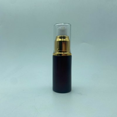 유리 로션 병 15ml 어두운 빨간색 혈청 병 반짝이는 금/은하 펌프 눈 로션 병 펌프 병 화장품 병 OEM