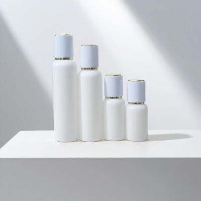 공장 가격 50ml 100ml 120ml 유리 로션 포장 빈 흰색 로션 펌프 유리 병 피부 관리 크림 몸 세트