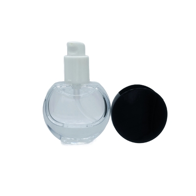 커스터마이징 가능한 30ml 둥근 기초 유리 병 두꺼운 바닥, 메이크업 프라이머 및 화장품 용액 병