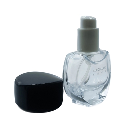 커스터마이징 가능한 30ml 둥근 기초 유리 병 두꺼운 바닥, 메이크업 프라이머 및 화장품 용액 병