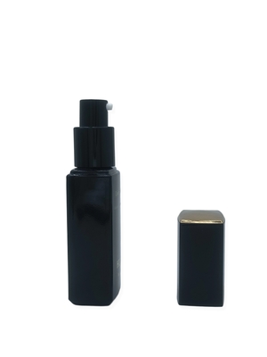 맞춤형 로고 인쇄 캡이 있는 화장품용 도매 럭셔리 30ml 사각 메이크업 프라이머 세럼 펌프 병
