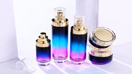 40ml 펌프 병 유리 화장품 포장 그라데이션 보라색