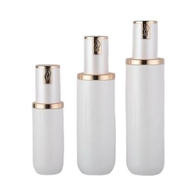 펌프가있는 30ml 유리 로션 병 반투명 녹색 그라디언트 블루 컬러 펄 화이트