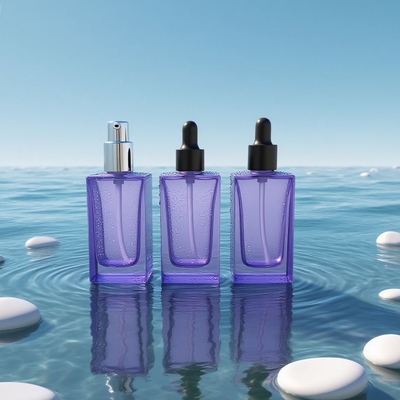 맞춤형 30ml 사각 유리 아이 세럼 병 (화장품 세럼용 드로퍼 포함) - 재활용 가능
