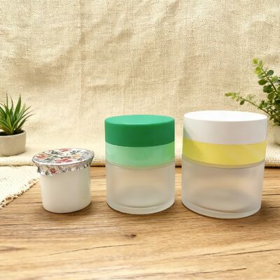Glass Refillable Airless Jar 30ml 50ml with PP Material and PCR Material