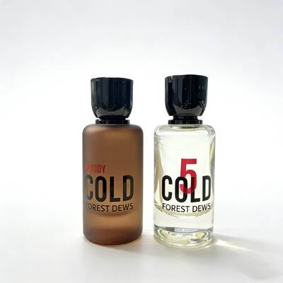 30ml Frosted Glass Perfume Empty Bottle with Black Cap Cylindrical Shape Forest for Personal & Commercial Use Cosmetic Packaging