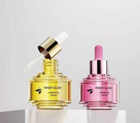 럭셔리 투톤 30ml 유리 스포이드 병 스킨케어 에센스 오일 병을 위한 새로운 세련된 스텝업 디자인