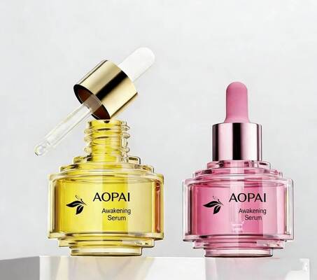 럭셔리 투톤 30ml 유리 스포이드 병 스킨케어 에센스 오일 병을 위한 새로운 세련된 스텝업 디자인