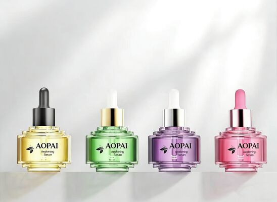 럭셔리 투톤 30ml 유리 스포이드 병 스킨케어 에센스 오일 병을 위한 새로운 세련된 스텝업 디자인